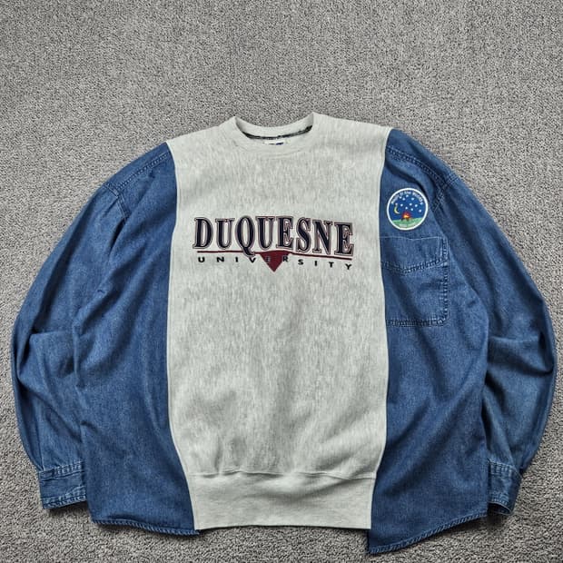 레이어컷 믹스드 MV듀케인X데님 커스텀 맨투맨 (상세설명참조/ 10225