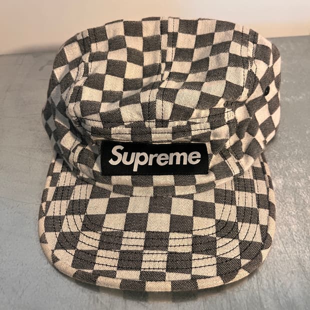 슈프림 체크 캠프캡