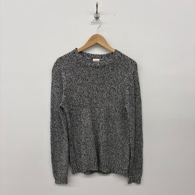 라코스테 블랙/화이트 니트 스웨터 남m