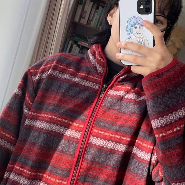 Converse 노르딕 패턴 후리스 오버사이즈