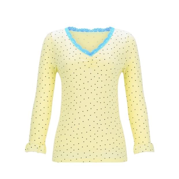 샵페어리 미니 하트 레이스 탑 레몬 Lace top lemon