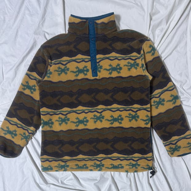 엘엘빈 개코 스냅 버튼 플리스 도마뱀 물고기 