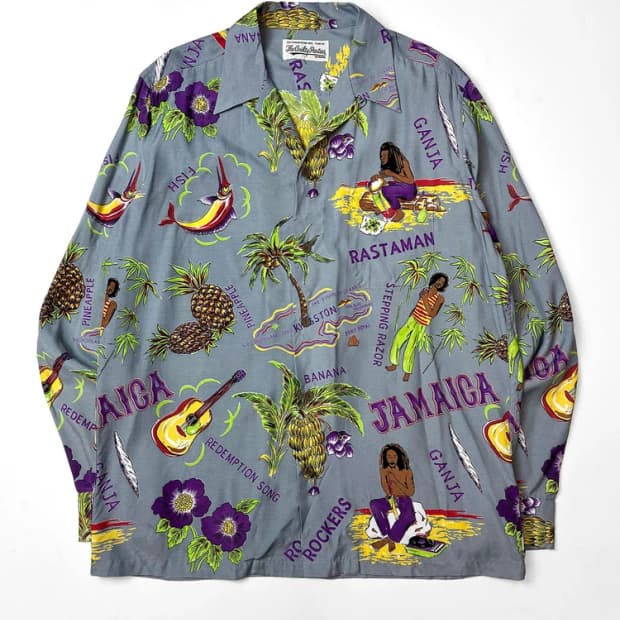 와코마리아 밥 말리 하와이안 셔츠 롱 슬리브 PN5343