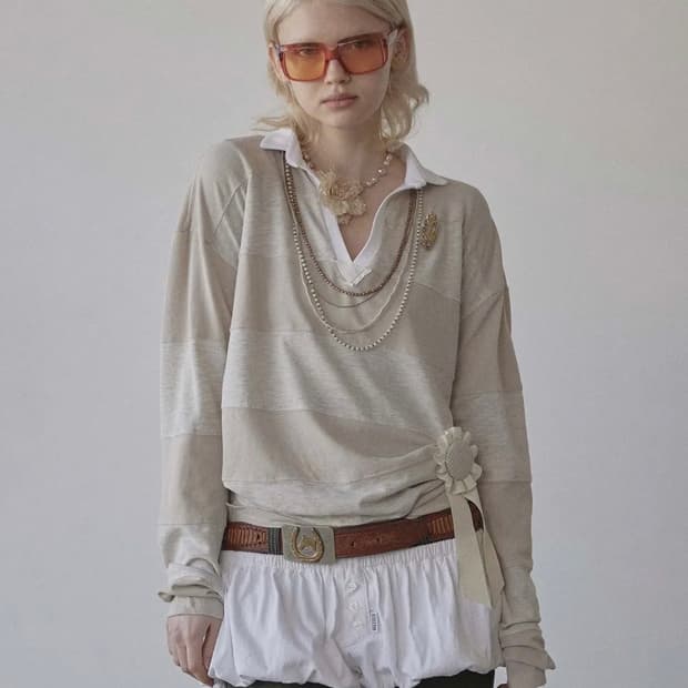 Rugby Striped Polo Jersey Oatmeal/Raw