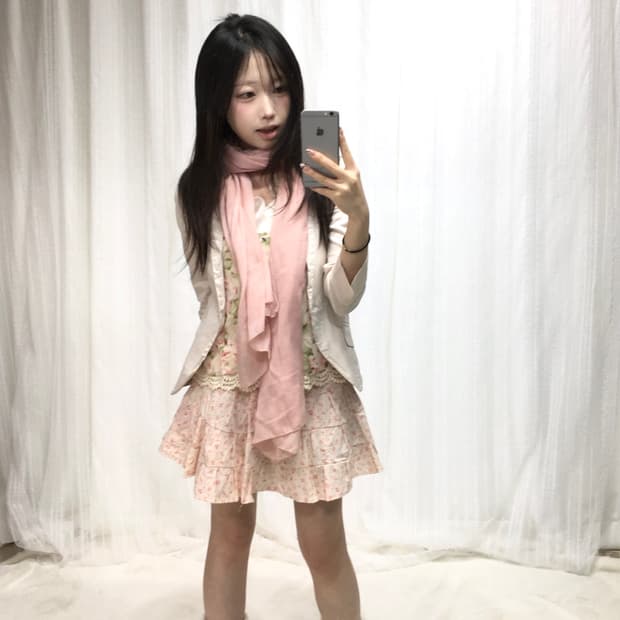 빈티지 벚꽃 소녀 연핑크 코디세트