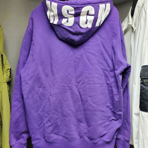 MSGM 워시드 로고 후드티