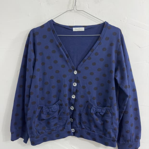 ribbon pocket dot cardigan
