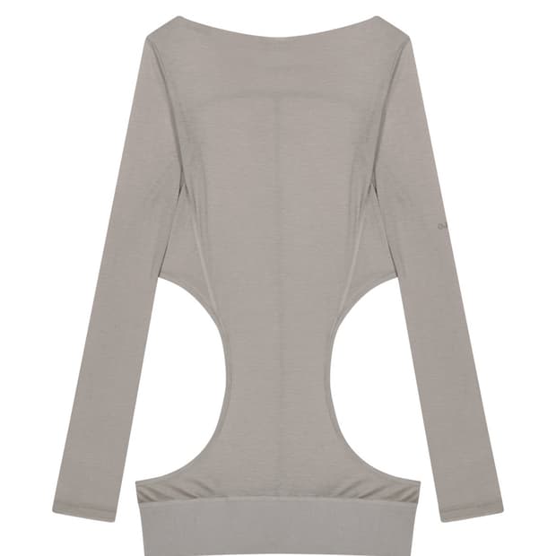 오호스 Curved Cut Layered Tee / Warm Grey