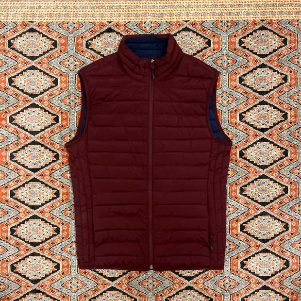 갭 버건디 패딩조끼 남성XS