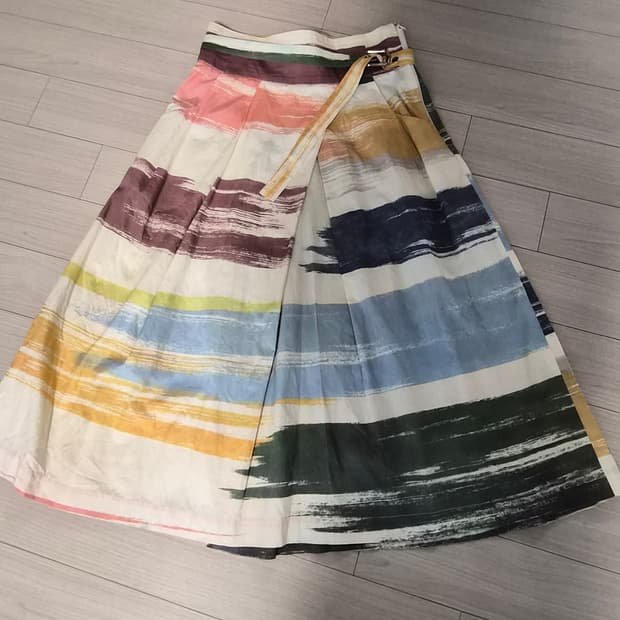 비비안 웨스트우드 앵글로매니아 드로잉 패턴 벨트 스커트