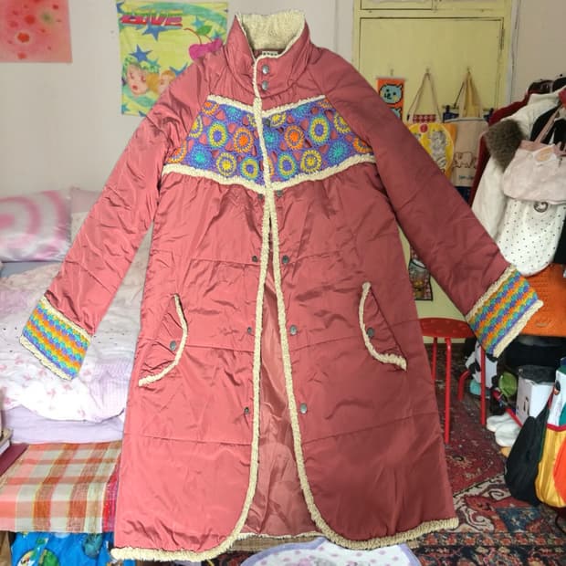 빈티지 티티카카 크로셰 히피 하구미 패딩