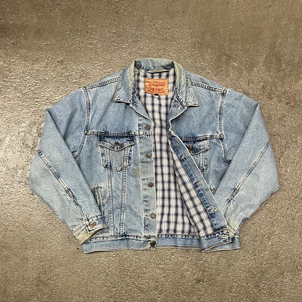 90s 리바이스 플란넬 라인드 데님 자켓 (105)