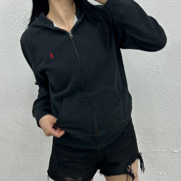 폴로 랄프로렌 레드포니 그레이 후드집업 L
