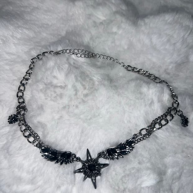 고딕 지뢰 별 펜던트 체인 목걸이
