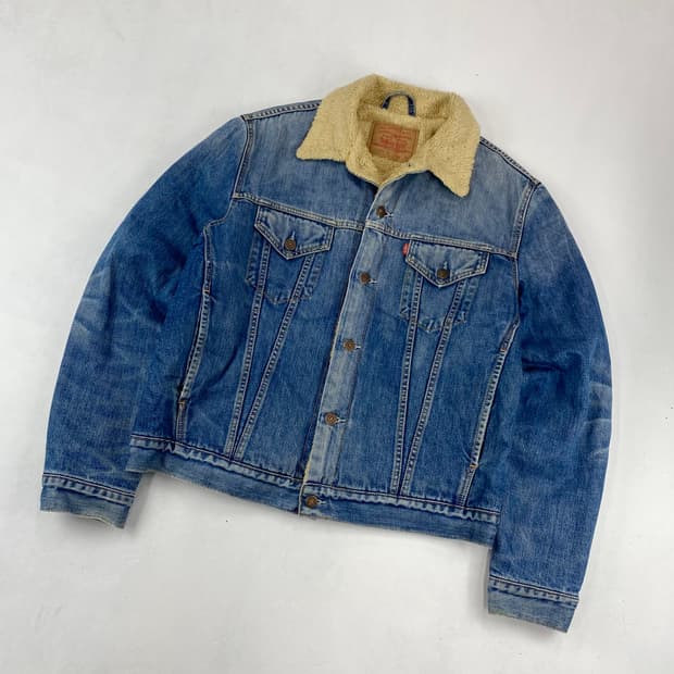 리바이스 00s 레드 탭 양털 데님 트러커 자켓 (105)