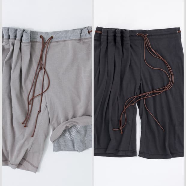 (구해요) CURTAIN HALF PANTS charcoal/beige