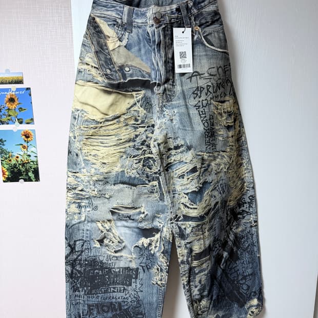 Acne Studios 2023M 프린팅 데님 팬츠 EUR46 (FNMN