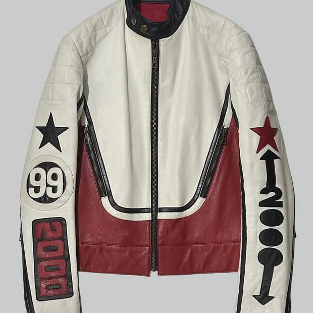 장폴고티에 레이싱 레더 자켓