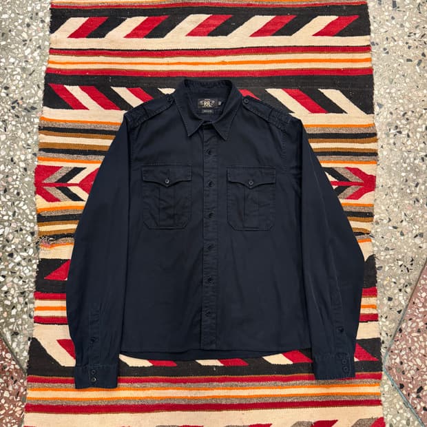 RRL 블랙 밀리터리 셔츠 (L)
