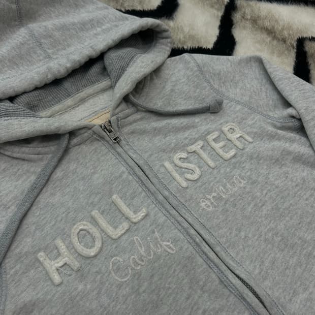 [S]홀리스터 스펠아웃 후드집업/옅은그레이/기모