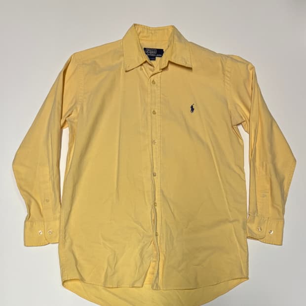 폴로 랄프로렌 솔리드 코튼 셔츠 옐로우 M