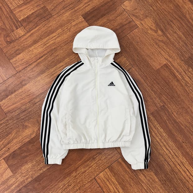 여성용 XS 아디다스 3S 우븐 윈드브레이커 바람막이 