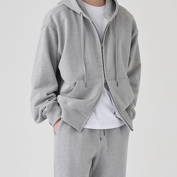 토피 2WAY 스웻 후드 집업