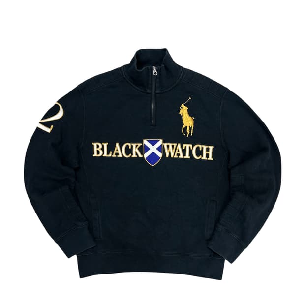 폴로 블랙와치 빅포니 하프집업 코튼니트(L)