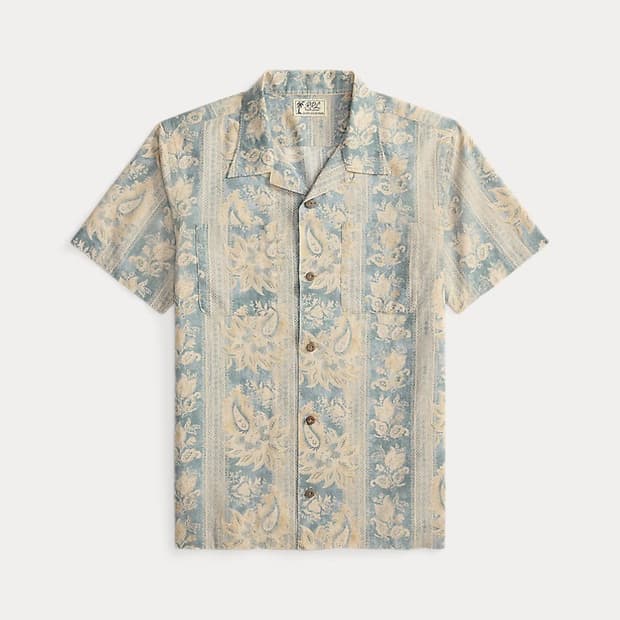 RRL 플로럴 페이즐리 리넨 코튼 셔츠