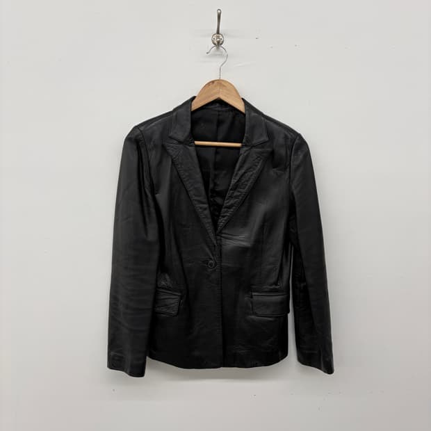ITALY 블랙 양가죽 여성 자켓 S