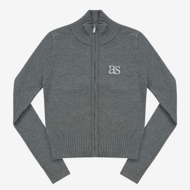 MARON KNIT ZIP-UP / CHARCOAL
