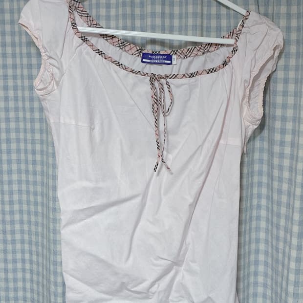 버버리 블루라벨 핑크 반팔 블라우스