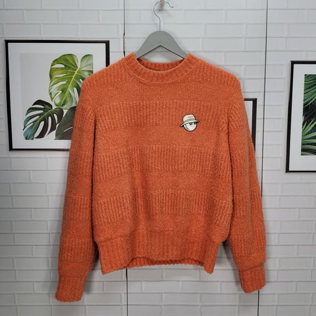 MALBON 말본 버킷 포인트 라운드 니트 스웨터 울 63% M 사이즈