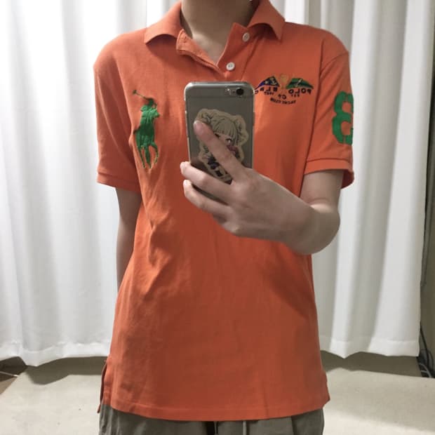 폴로 랄프로렌 오렌지 그린 요트클럽 카라 PK 반팔 티