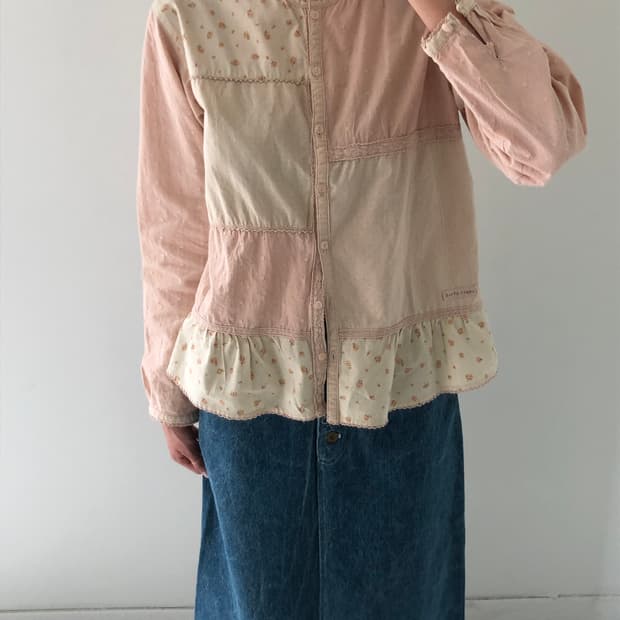 일본빈티지 모리 플라워 셔츠 가디건