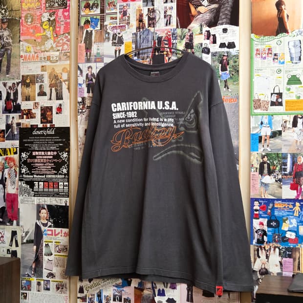 JPN 배드보이 차콜 프린팅 롱슬리브