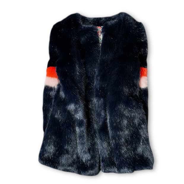 빈티지 네이비 포인트 페이크퍼 자켓 