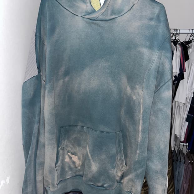 빈티지 타이다이 디테일 후드티