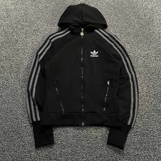 아디다스 블랙 져지 후드집업