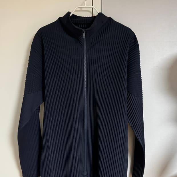 옴므플리세 베이직 하이넥 집업 점퍼: 4 사이즈, 네이비