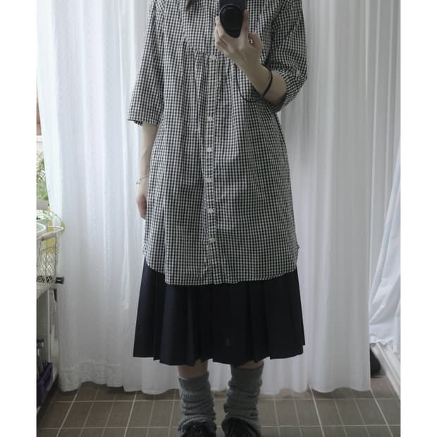 Checked middle dress