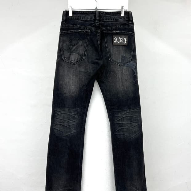 A.R.J gun printing washing denim pants