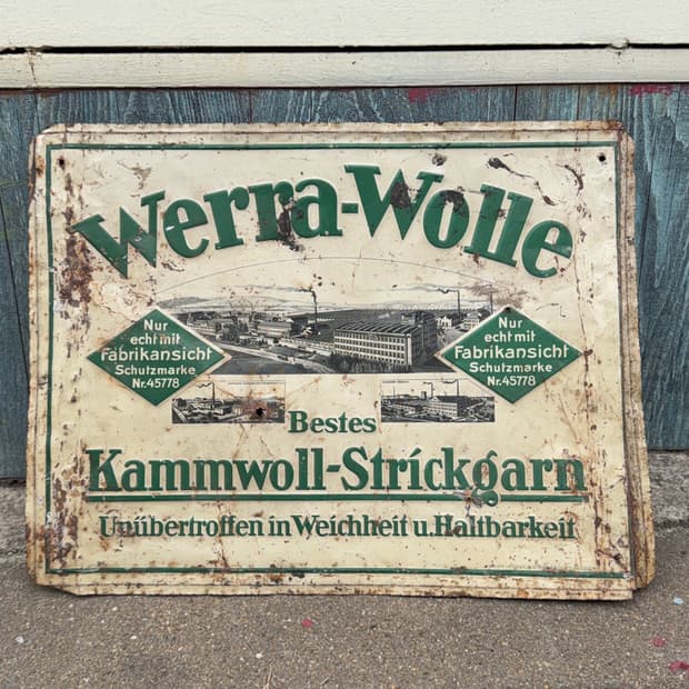 빈티지 소품 1930년 독일 법랑 광고판