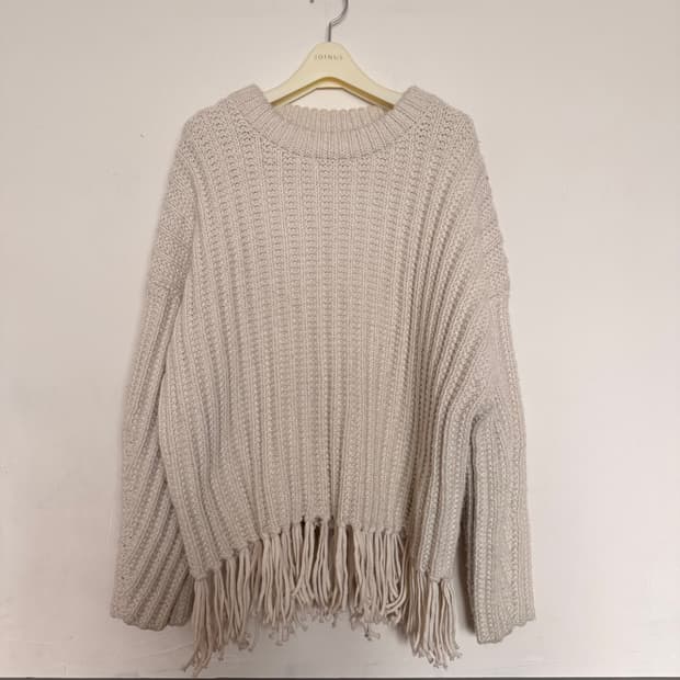 H&M 아이보리 프린지 니트 XL