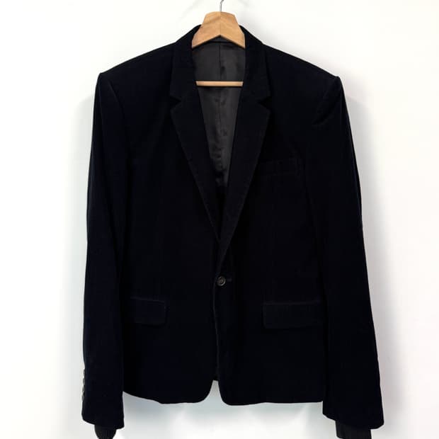 KRISVANASSCHE 크리스반아쉐 블랙 코듀로이 원버튼 자켓 50 