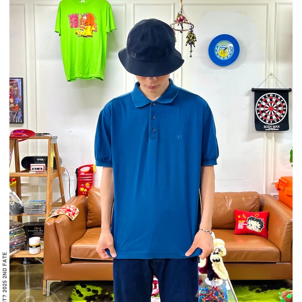 VALENTINO Italy Blue Mini Logo PK-Shirt