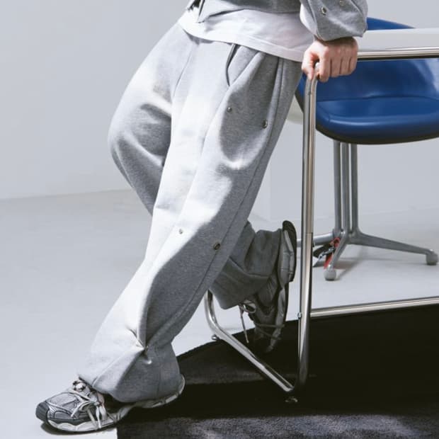 [L] MJD 사이드 스냅 와이드 C/P 헤비 스웻 팬츠 그레이