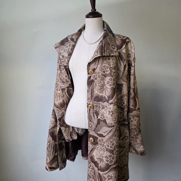 스페인 양가죽 패턴 에스닉 코트