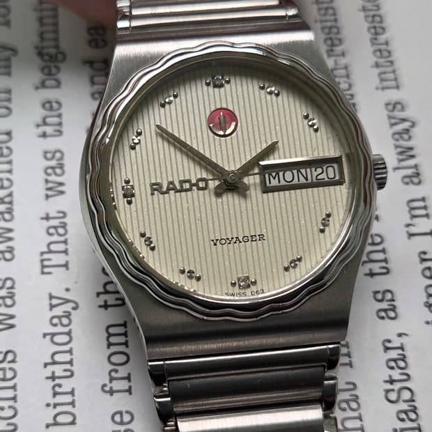 레어] 빈티지 라도 보이저 순정 아이보리판 플라워베젤 브레이슬릿 ver.