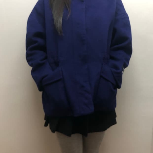 빈티지 칼 라거펠트 퍼플 핸드메이드 코트